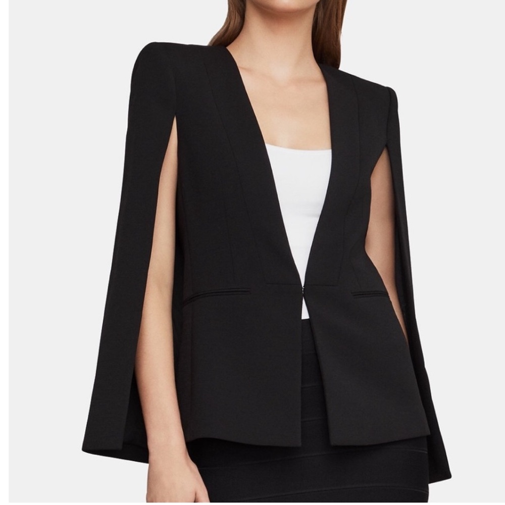 NWOT BCBGMaxAzria Upas Black Cape Blazer XS